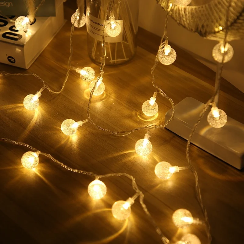 

1.5M/3M/6M/10M Romantic Bubble Ball Fairy Lights LED Crystal String Lights Battery Power Christmas Room Wedding Decoration
