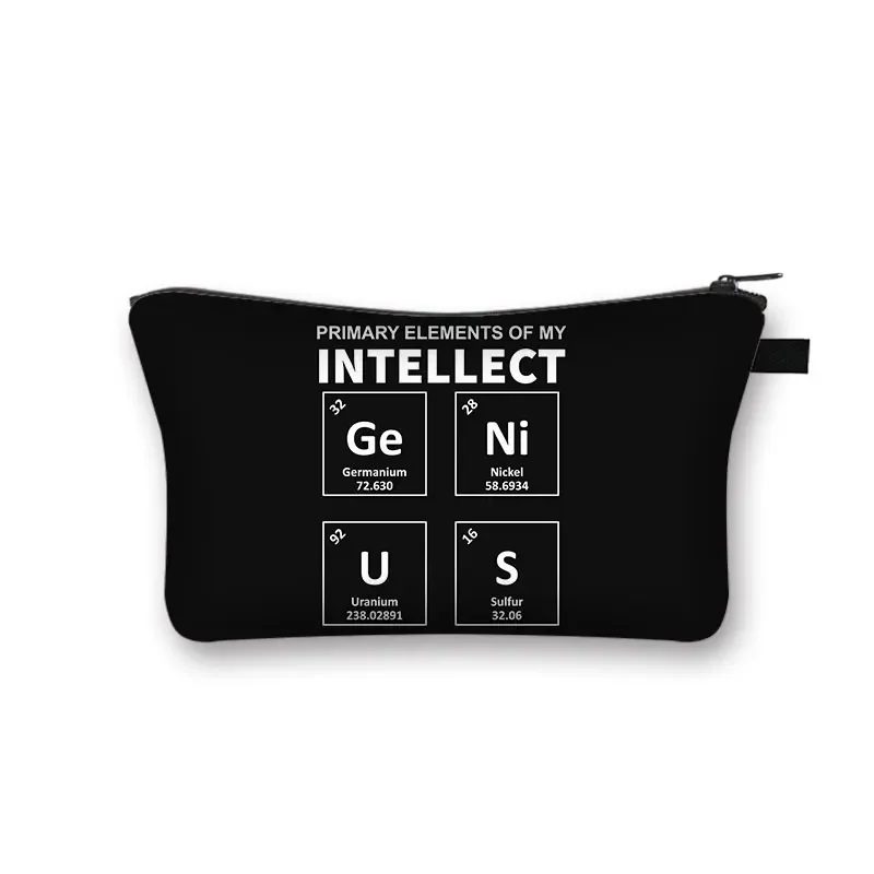 Periodic Table of Elements Print Cosmetic Case Science Chemistry Makeup Storage Pouch Beauty Bag Napkin Bag Lipstick Bag Gift