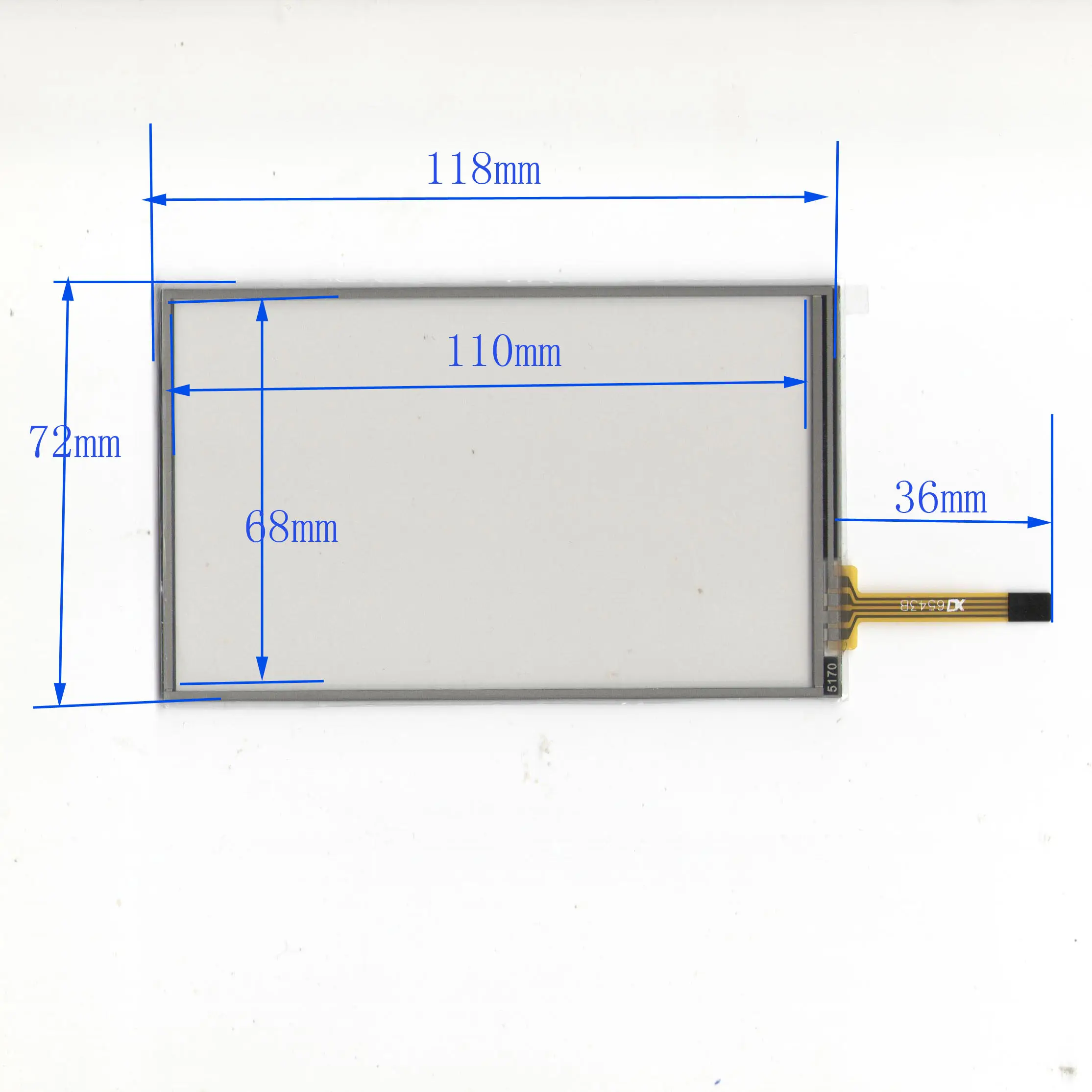 

For 5170 118*72mm 5inch four-wire resistive touch handwriting outer screen glass
