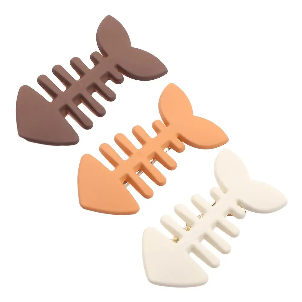 Simple Animal Fish Bone Hair Clip Y2k Plastic Geometry Hair Accessories Hairpin Barrettes Girls