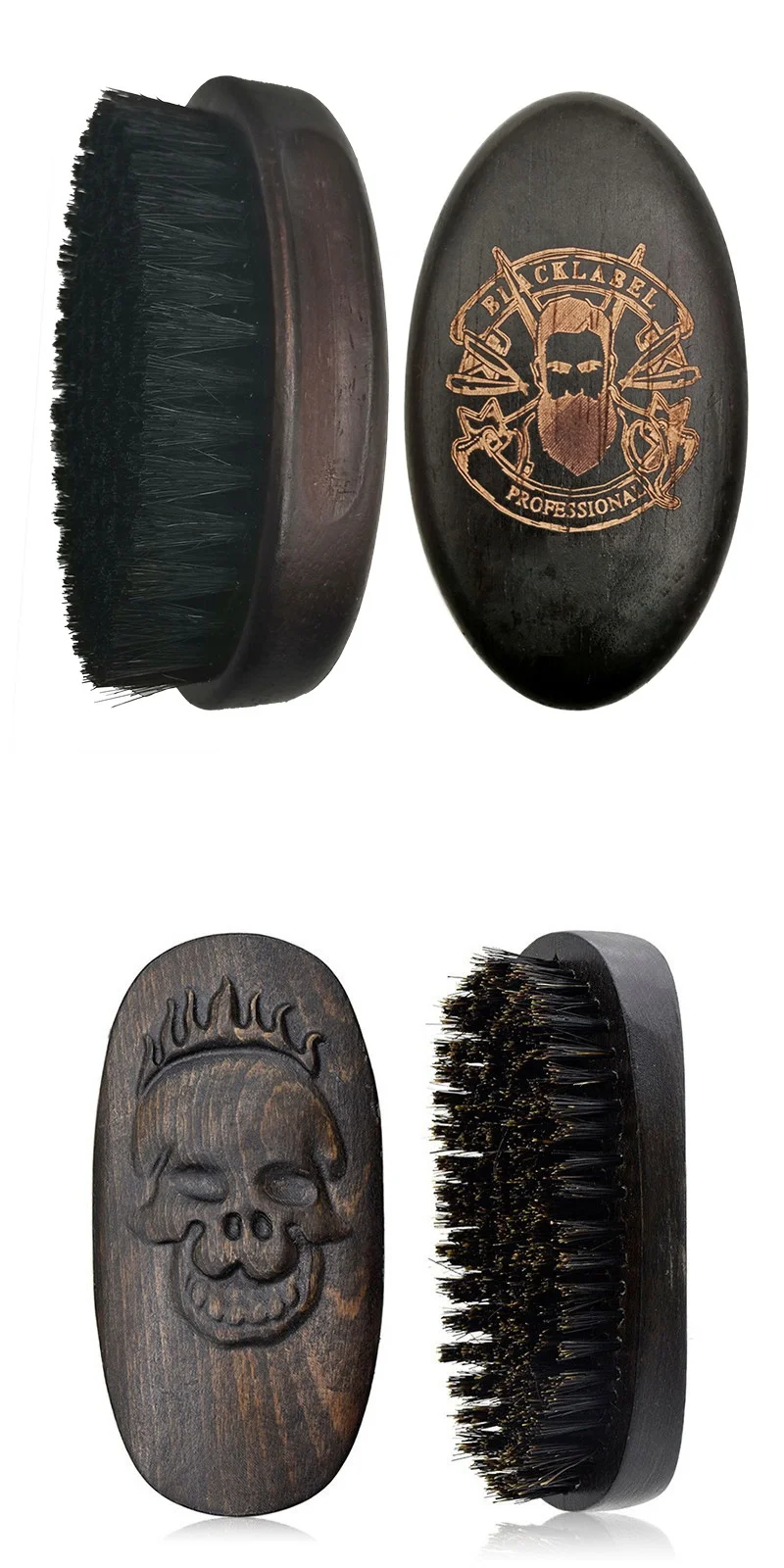 New MAN Hair Brush Boar Bristle For Men's Beard Shaving Comb Face Massage Facial Hair Cleaning Brush Wave Comb Drop Shipping