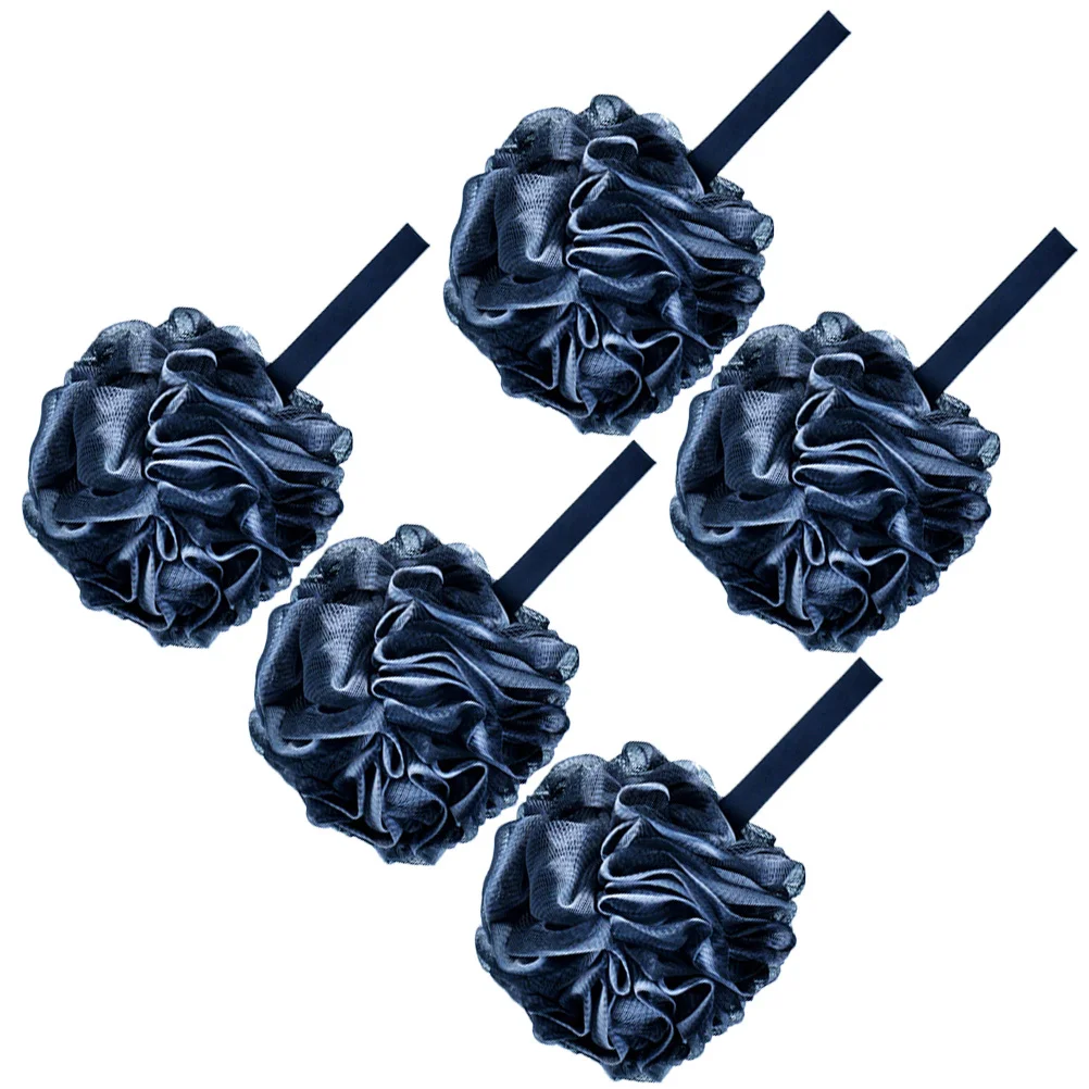 

5Pcs Bamboo Charcoal Bathing Balls Hanging Loofah Body Scrubbing Balls Gentle Exfoliating Shower Scrubbers Rich Foaming