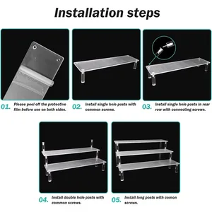 Rak Display Akrilik 1-5 Tingkat Rak Display Bening untuk Boneka Parfum Cupcake D Organizer 10 stand action figure penjualan terbaik - №