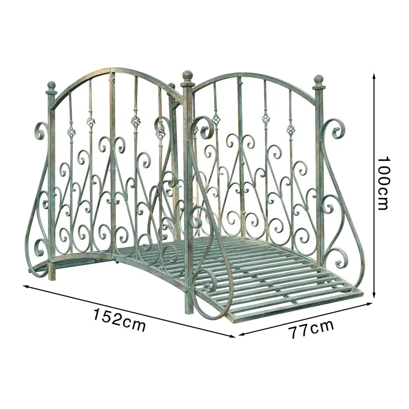 Foreign order retro old outdoor wrought iron arch bridge outdoor arch bridge park courtyard villa courtyard bridge decoration