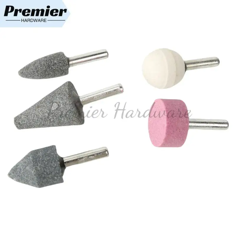5 Stücke Dental Montiert Steine Schleifmaschinen Kies Bohrer Grün Rosa ​ Weißer Stein zum Konturieren und Formen von Porzellan-Metallschaft