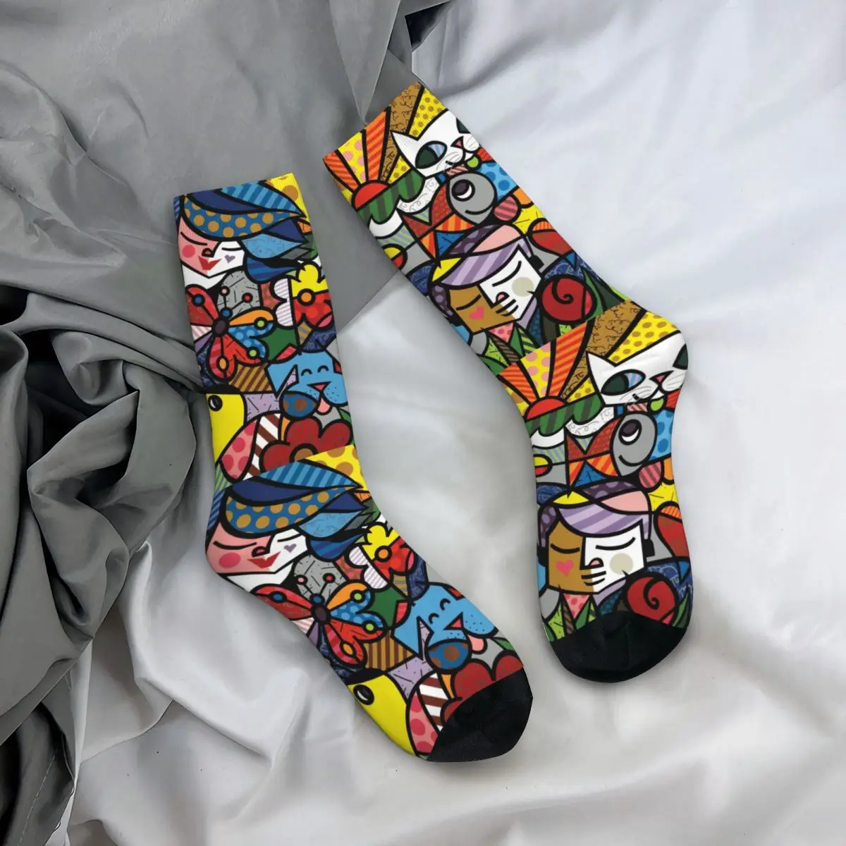 

All Seasons Crew Stockings R-Romero-S B-Britto-S Socks Funny Long Socks Accessories for Men Women Birthday Present