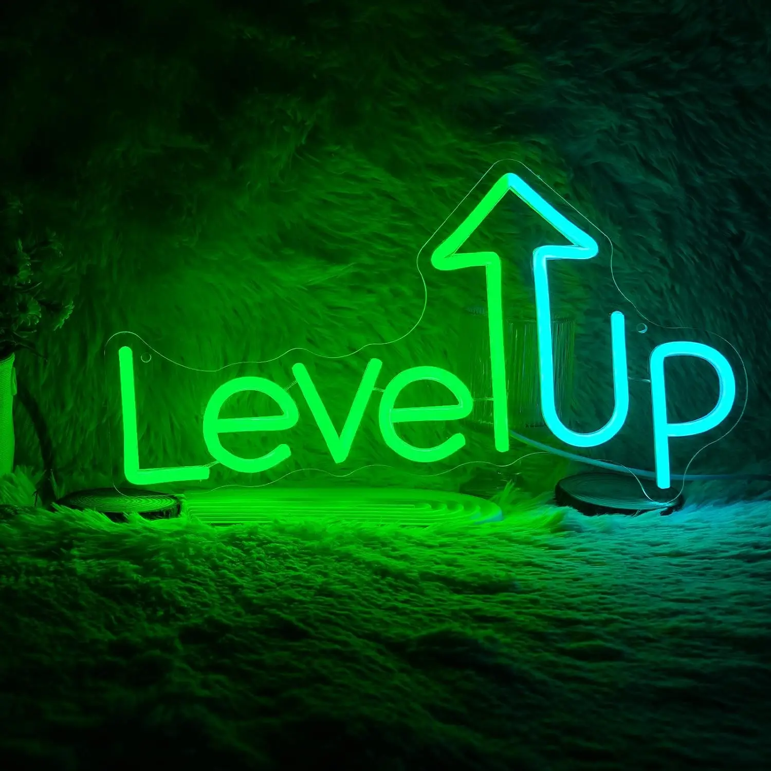 

Level UP Neon Sign Bedroom Gaming Room Decora Party Personalized For Gamer For Wall Decor Game Room Game Zone Wall Art Decor