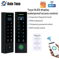 LCD Screen WIFI Support Tuya App Fingerprint Door Access Control Waterproof 125Khz RFID Card Standalone Biometric Access Control