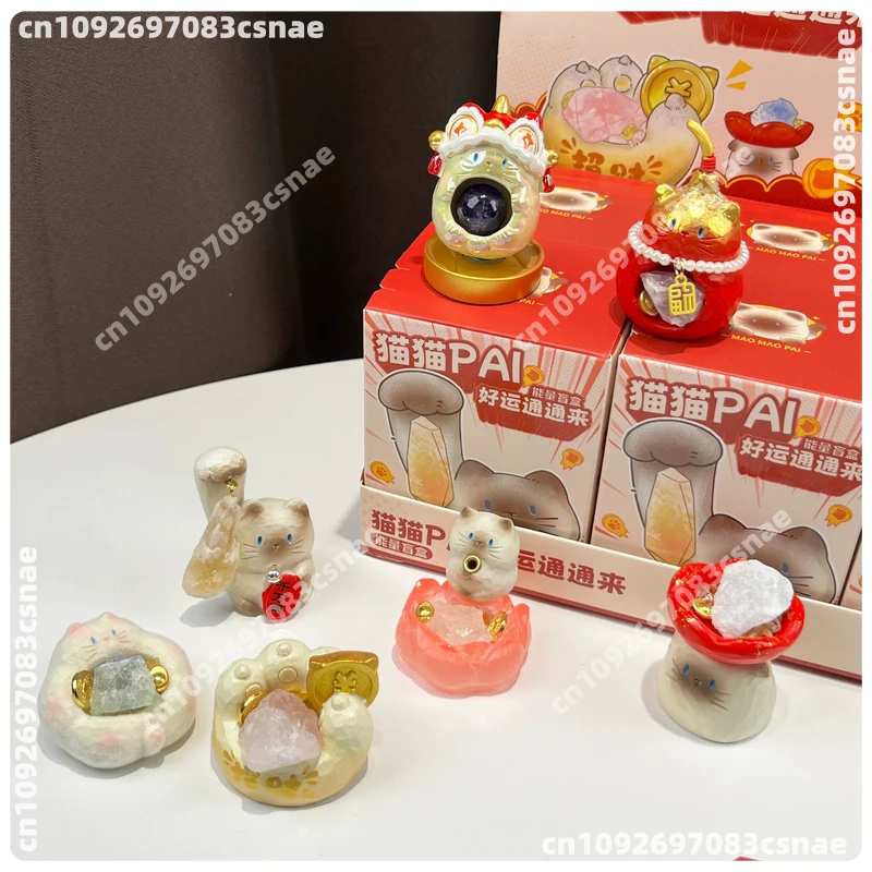 New Cat PAI Good Luck Meow Energy Blind Box Natural Crystal Desktop Decoration Cartoon Cute Meow Cute Ornaments Gift In Stock - view 2