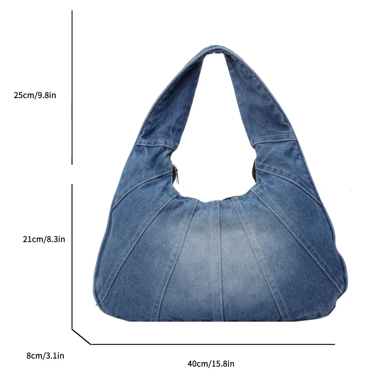 French Style Denim Shoulder Bag Luxury Designer Jeans Bag Women 2024 Large Capacity Cloth Shoulder Tote Bag Brand Female Purse