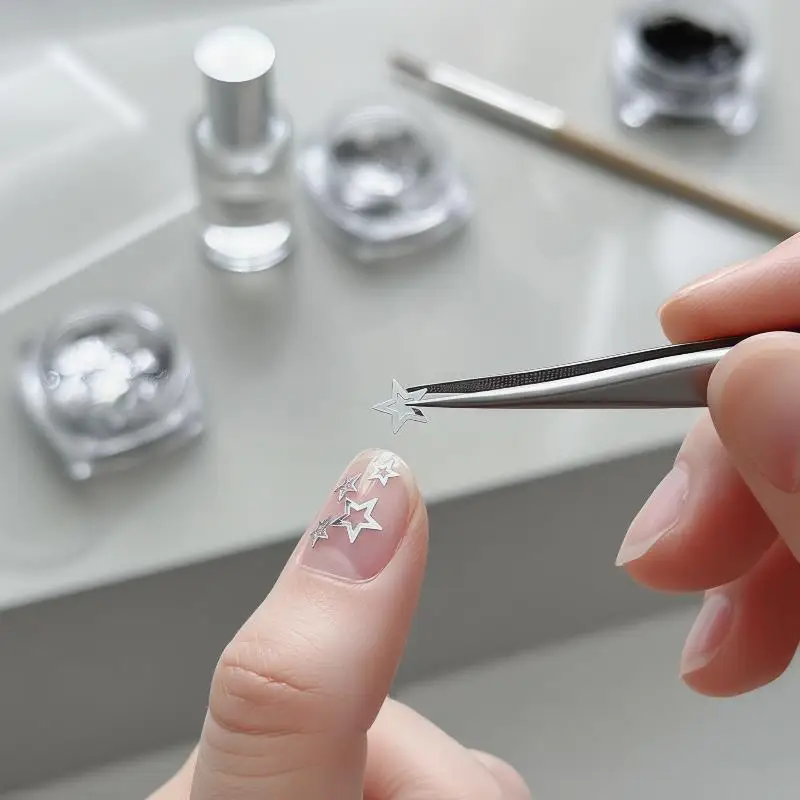 Mini Sparkling Hollowed-out Pentagram Nail Glitter Nail Art Accessories Glitter Powder Sequin Art Decorations Manicure Tool