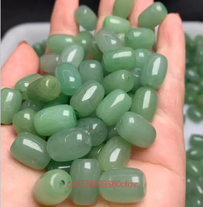 5PC Natural jade Emerald Dongling jade 10*14mm Bead Accessories DIY Bangle Charm Jewellery Fashion Hand-Carved Luck Amulet