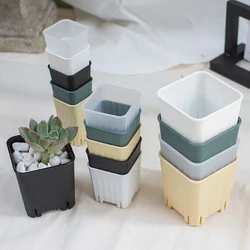 5pcs 5/8cm Small Square Flowerpot Thickened Flower Succulents Plant Nursery Grow Pot Mini Cactus Planter Garden Decoration