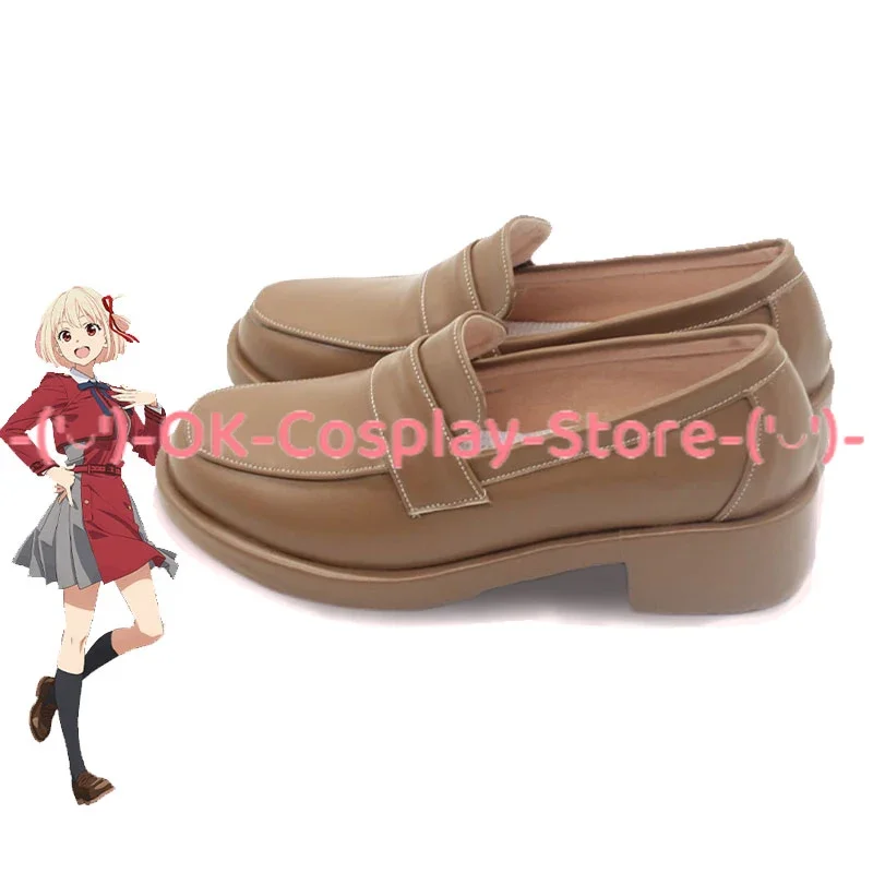 Anime Lycoris Recoil Nishikigi Chisato Cosplay Shoes PU Leather Sandals Halloween Carnival Boots Cosplay Prop Custom Made