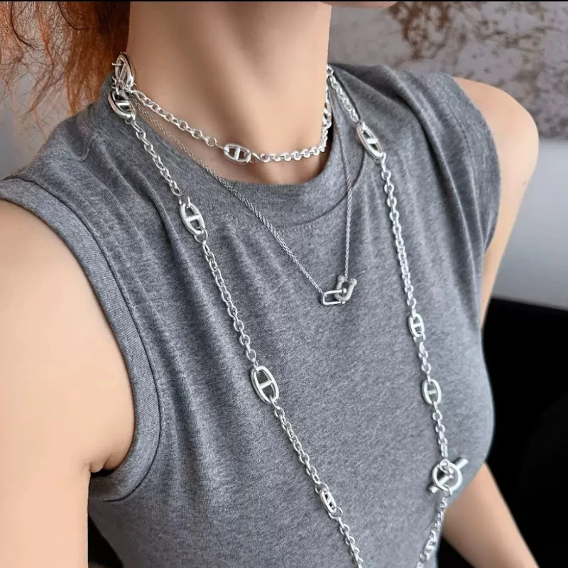 Hot sale 80, 150cm stainless steel couple necklace, multi-function, fashionable, multi-layer bracelet, same style for men women