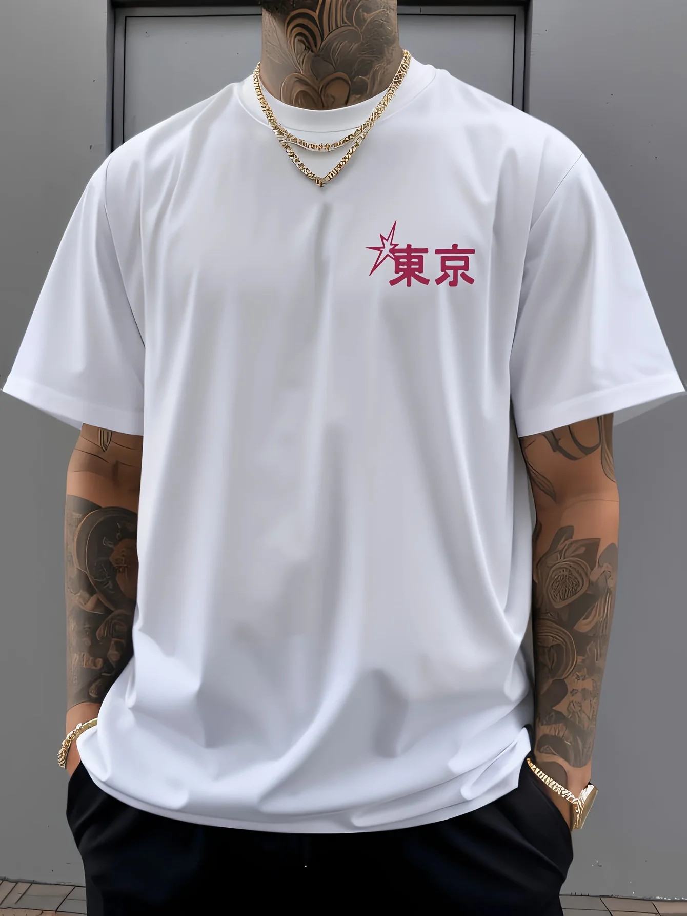 Dragon Tokyo Girl T-Shirt Summer Men's Tracksuit Crew Neck Short Sleeve Casual Breathable Sportswear Harajuku Fashion Streetwear