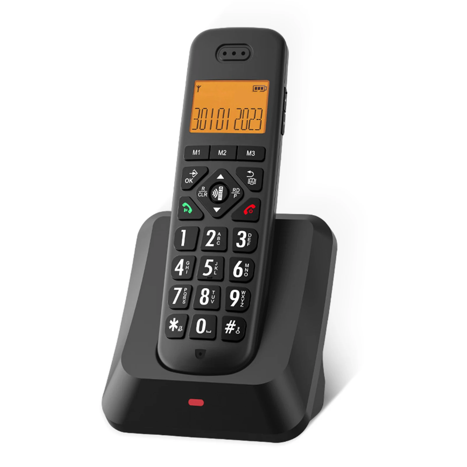 Expandable Cordless Phone with 1.8inch LCD 3 Lines Display Support 5 Handsets Connection 13 Shortcut Keys Call Block Hands-