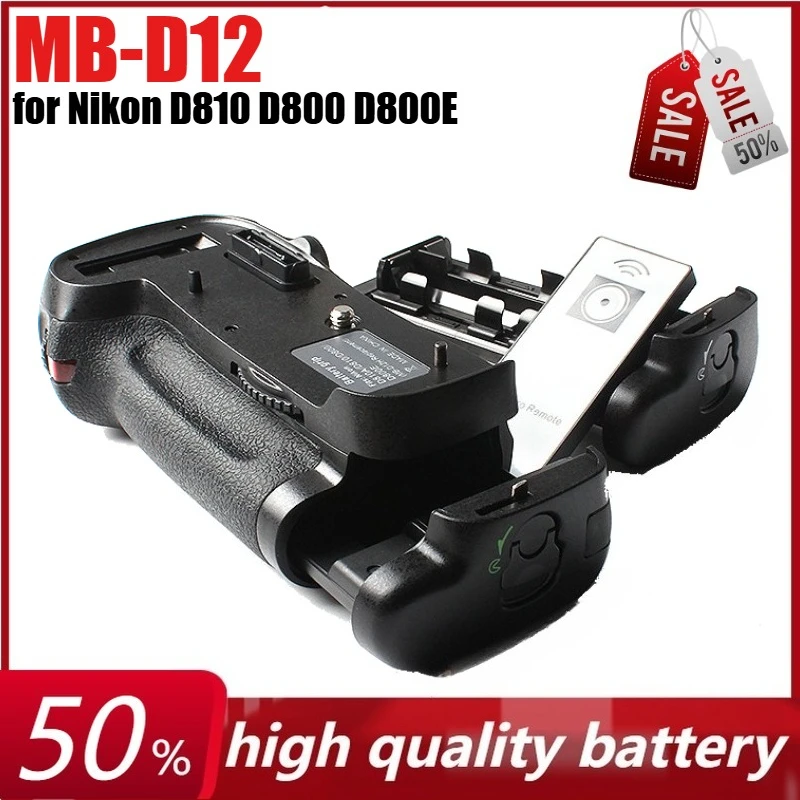 

MB-D12 Vertical Battery Grip Holder for Nikon D810 D800 D800E DSLR Camera Work with EN-EL15 or Eight AA Battery