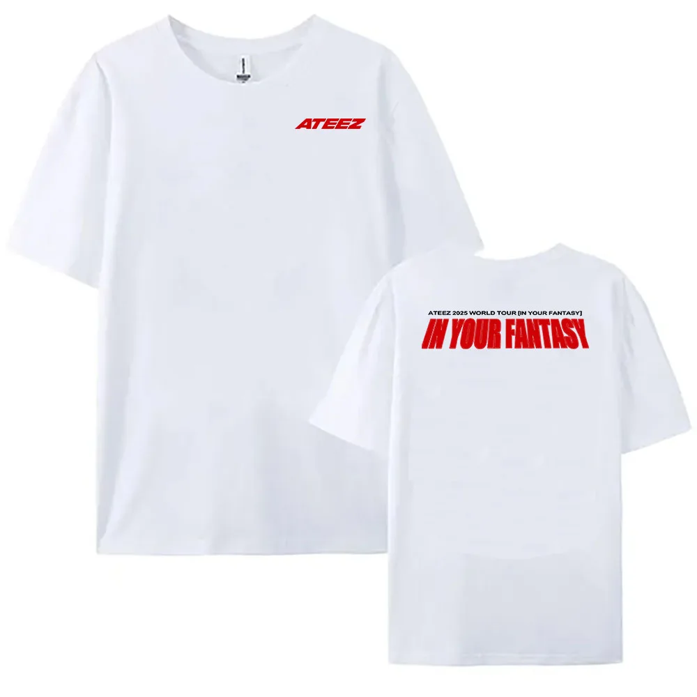 

In Your Fantasy Edition 2025 World Tour T-shirt Korean Boys Band ATEEZ Tshirts Casual Fashion Men Women T Shirt Streetwear Print