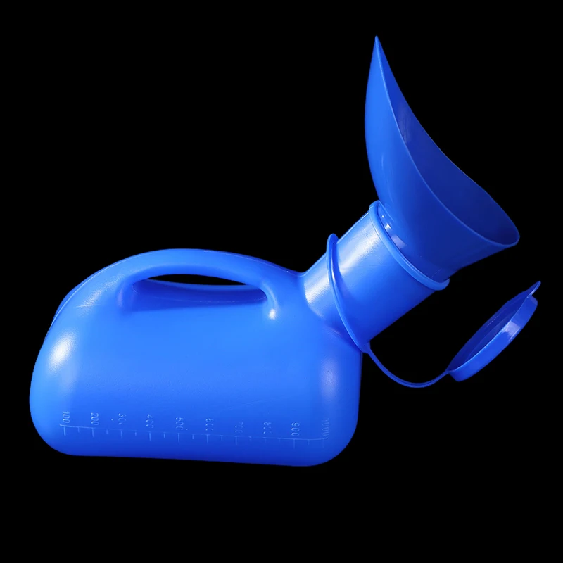 New 1000ML Blue Unisex Urinal Mobile Toilet Pee Storage Tool Travel Car Pee Bottle With Lid Pee Large Capacity Urinary Bottle