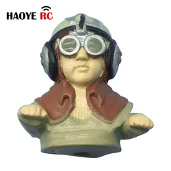 Haoye 1 Pc 1/7 Scale Pilots Figures Toy Model With Headset Glass For RC Plane Accessories Hobby Color Army Green