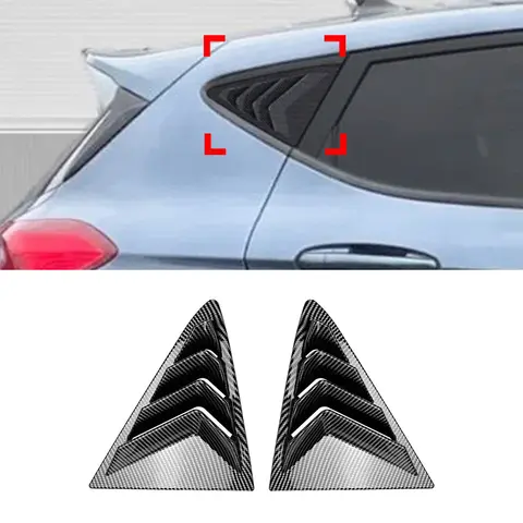 Car Rear Window Shutter Cover Trim For Ford Fiesta MK8 2018 2019 2020 2021 2022 2023 2024 Window Louver Side Vent Trim