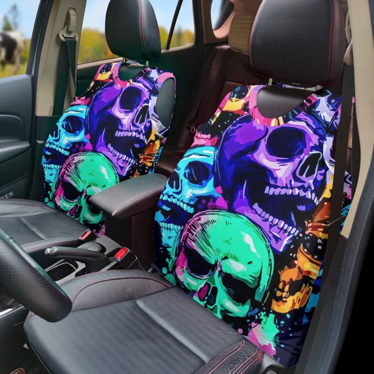 Fashion Suagr Skull 3D Pattern Universal Car Accessories Car Vest Seat Cushion Awesome Style Comfortable Vehicle Seat Covers