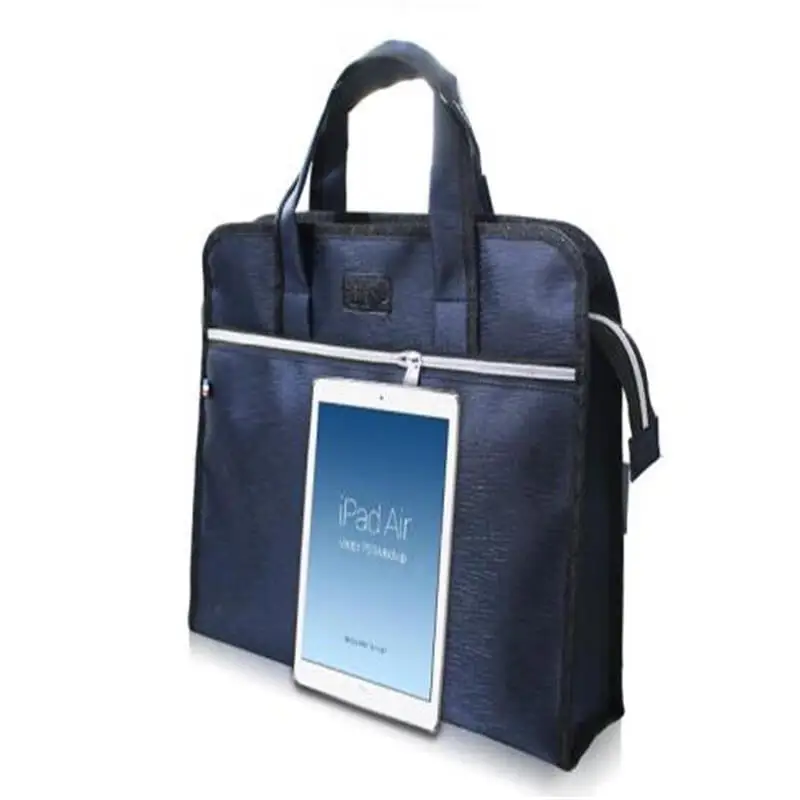 SIMOER-Bolsa de grande capacidade para documentos comerciais, bolsa portátil de informações, bolsa oficial, azul, 522