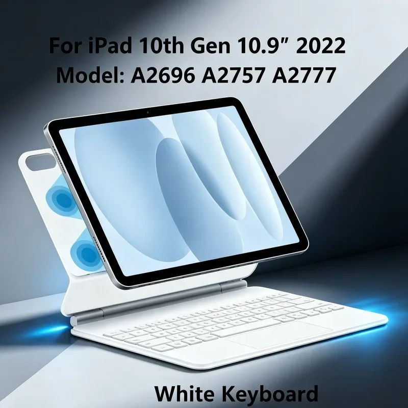 Magnetic Floating Keyboard Case for iPad Pro 11 12.9 13 M4 M5 with Trackpad, Backlit, Multi-Angle Stand