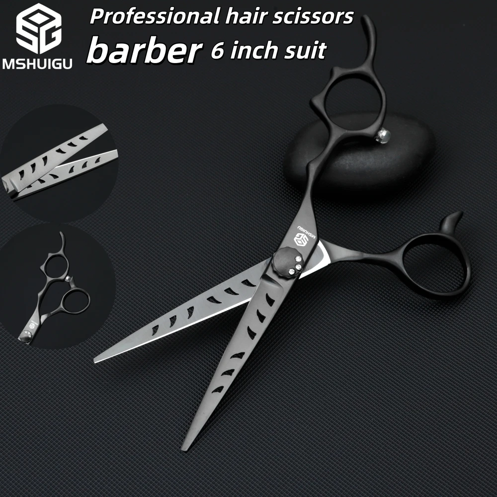 

MSHUIGU Professional barber scissors Hair thinning texture scissors vg10 6-inch Hairdressing set for beauty salons and families