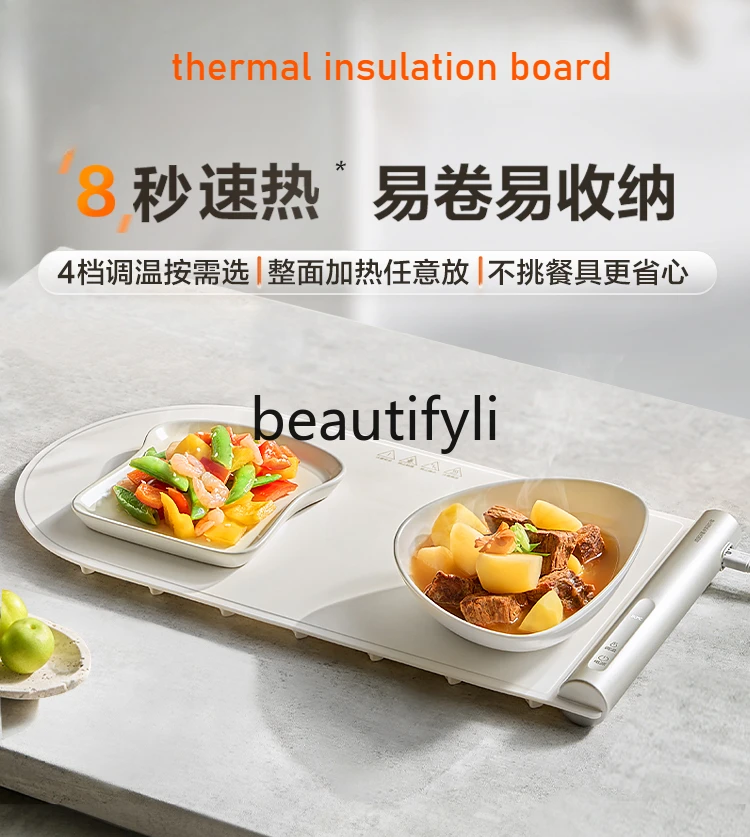 Flexible vegetable warming board Small thermal insulation board Scroll folding hot cutting board Multifunctional dining