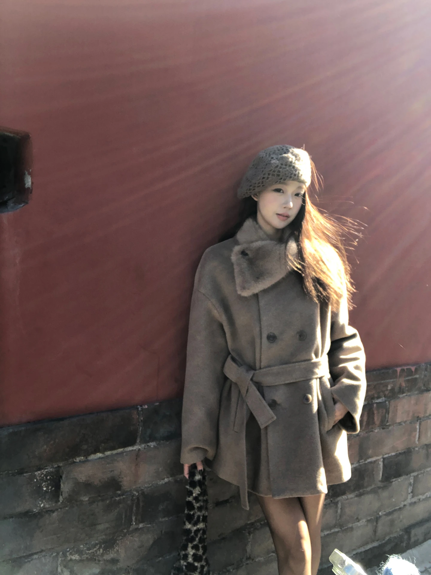 レッドセレブリティウールコート レディーススタイル 2025年秋冬新作 厚手ショート丈コットン混紡 小さいサイズ ウールジャケット アウター