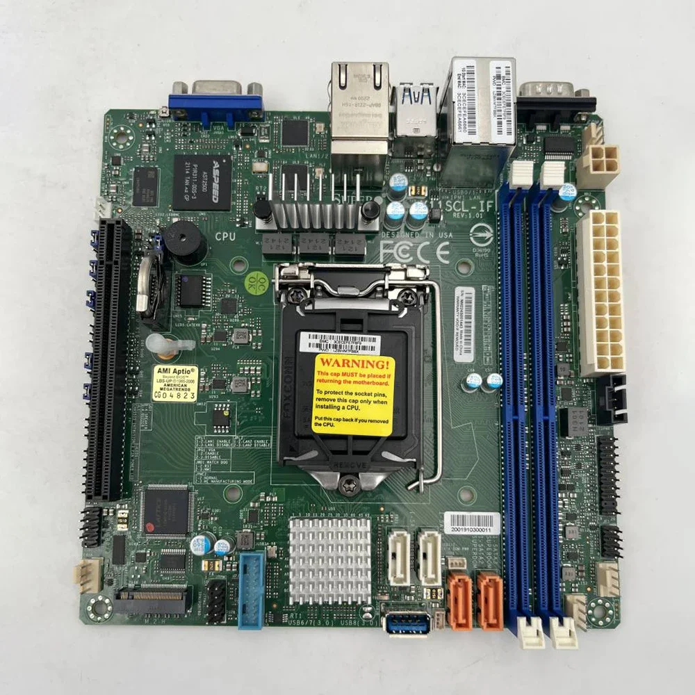 X11SCL-IF สำหรับ Supermicro Server เมนบอร์ด Mini-ITX Intel C242 LGA-1151 DDR4รองรับ8/9th Generation Core I3 E-2100 e-2200