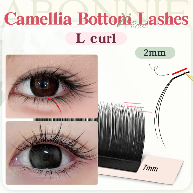 Abonnie LJ LB Pre-Bundled Bottom Eyelashes J B Camellia Lashes Automatic Fanning 5-7mm Eyelash Extensions Comic Lashes Manga
