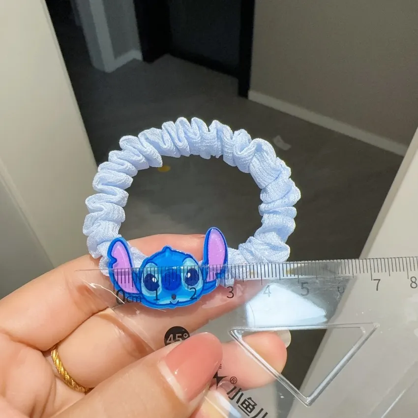 Disney Anime Lilo & Stitch Hair Bands Angel Girl Kawaii Stitch Hairpin Cartoon Rubber Band Hair Accessoires Girl Gifts Toy