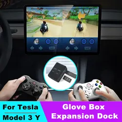 Glovebox Hub USB Para Tesla Model 3 Model Y USB Tipo-C Splitter Hub Docking Station Spiliter USB Acessórios Do Carro Interiores