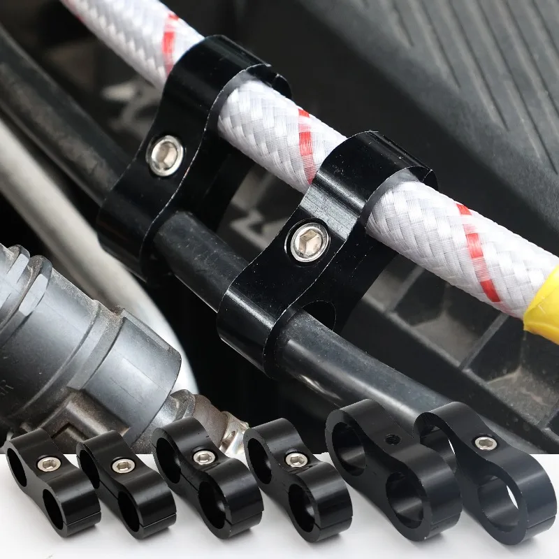 Universal Motorcycle Brake/Throttle Cable Clamp Brackets Organizers Wire Harness Clamps Aluminum Alloy Car Fuel Line Clamp
