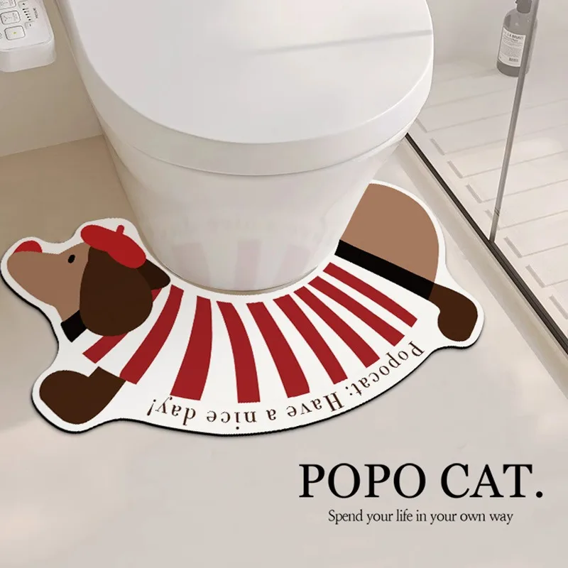 Bath Mats U-Shaped Soft Bathroom Rug Absorbent Bathroom Carpet Non-Slip Plush Foot Mat Contour Toilet Mats Bathroom Products