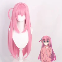 Anime Bocchi The Rock Hitori Gotoh peluca de Cosplay peluca rosa recta pelucas de Cosplay pelucas sintéticas resistentes al calor