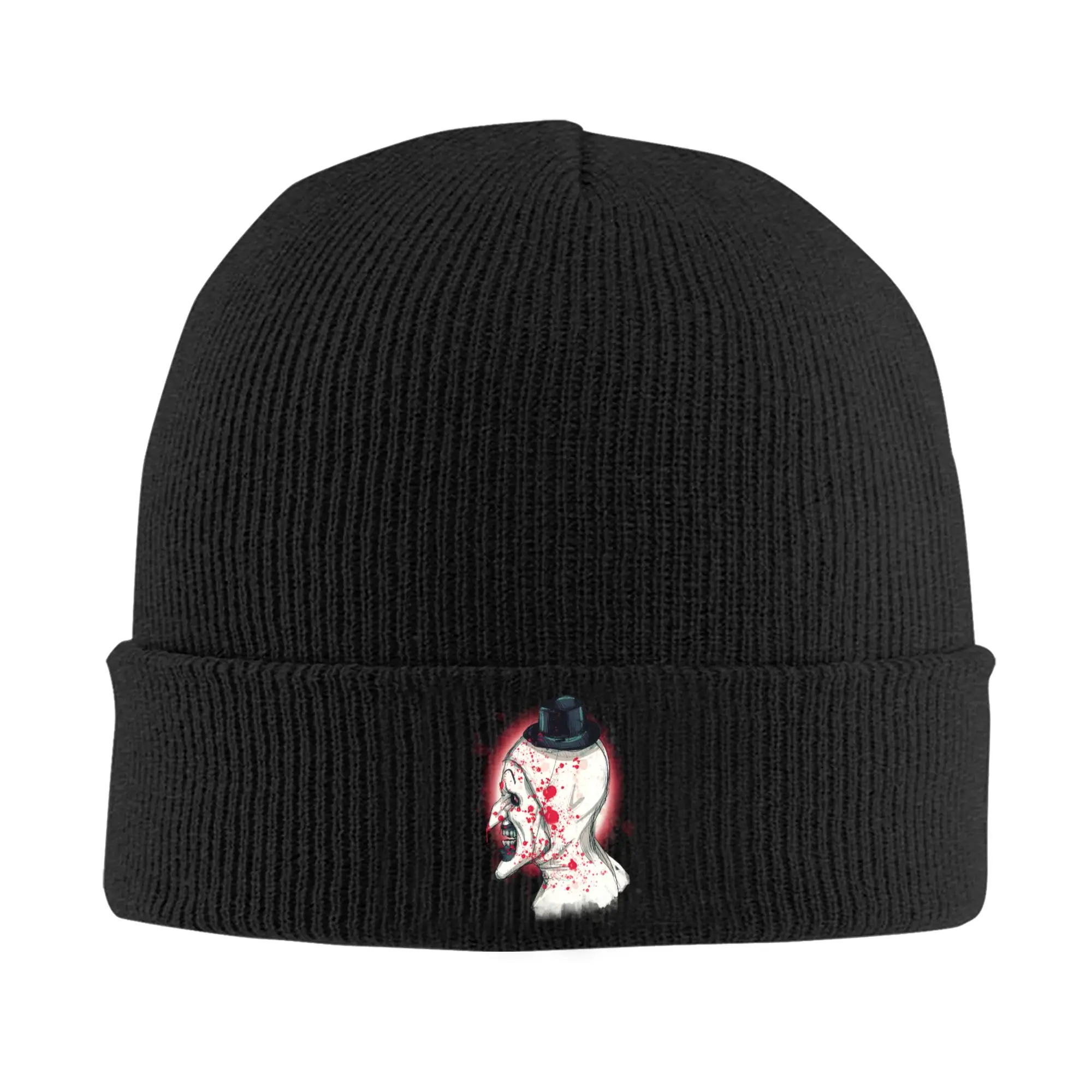 Terrifier Movie Skullies Beanies Caps Streetwear Winter Warm Knit Hat Adult Horror Film Halloween Clown Bonnet Hats