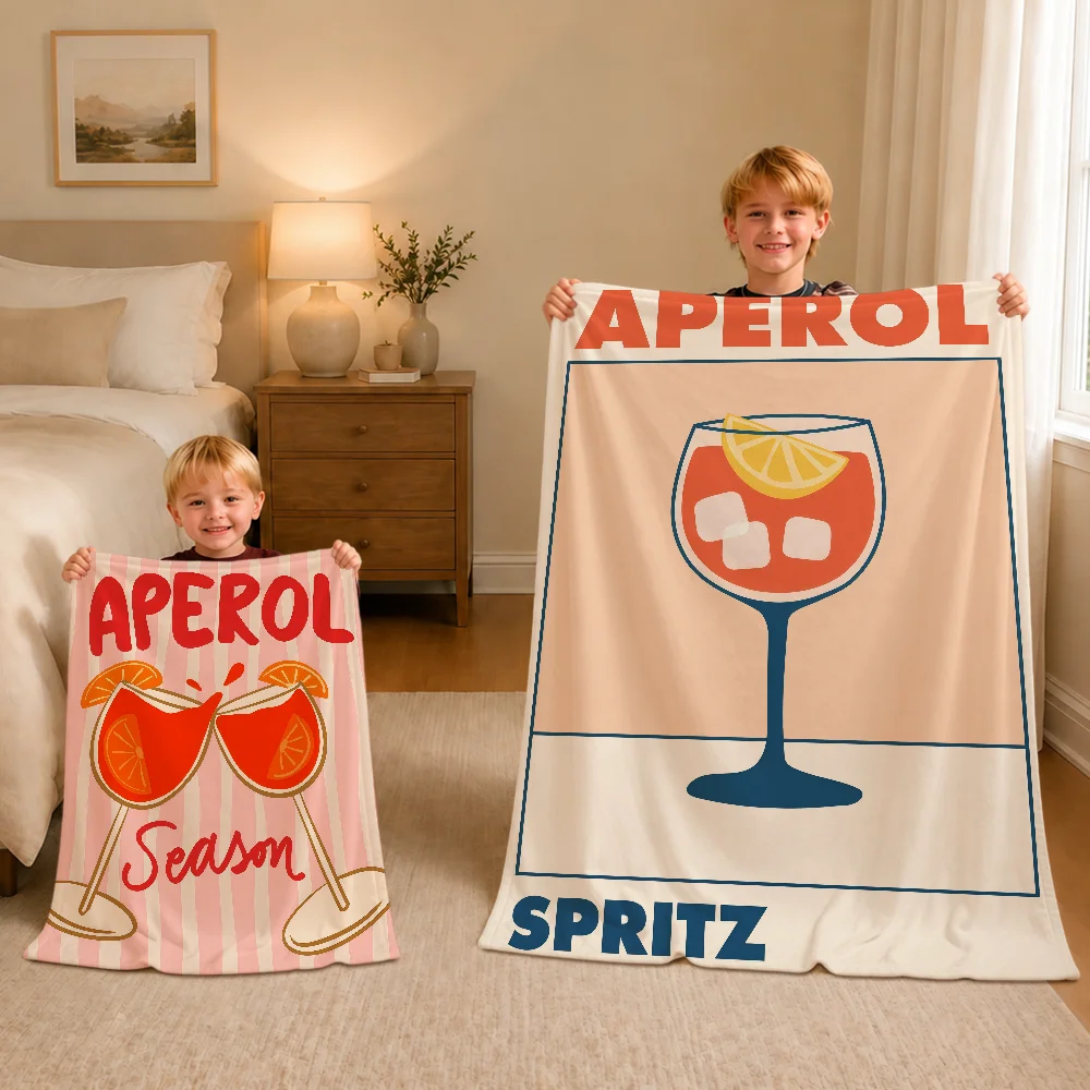 Fashion Modern Orange A-AperolS S-Spritz Warm Soft Plush Blanket For Sofa Living Room Nap Home Bedroom Travel Gift Flannel Hogar