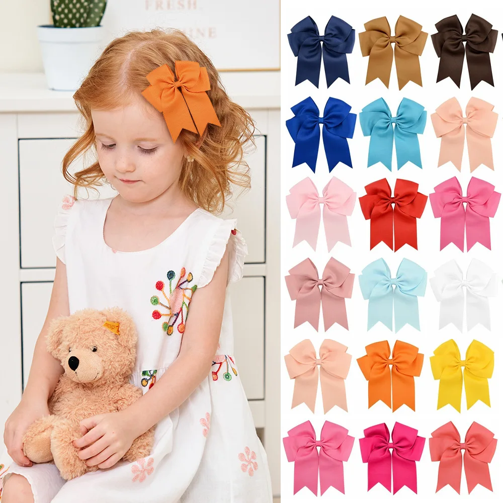 

6 Inch Multicolor Ribbon Bowknot Hair Clip for Baby Girl Bow Barrettes Headwear Hairpin Kid Hairclip Children's Hair Accessories