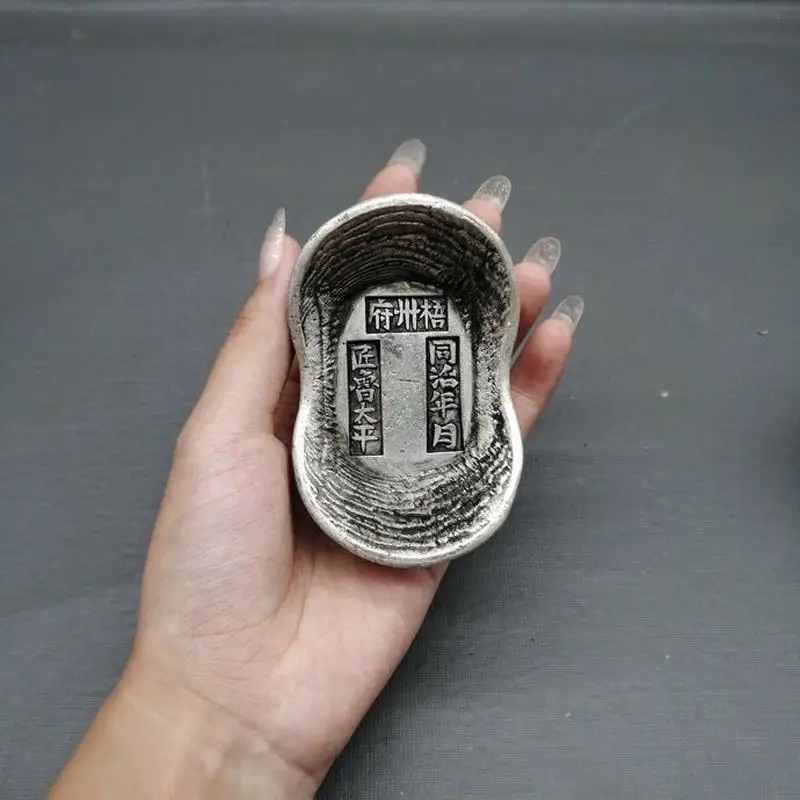 Antiquities and Miscellaneous Collectibles: Wholesale Collection of Old Qing Dynasty Silver Ingots from the Tongzhi Era with Hon