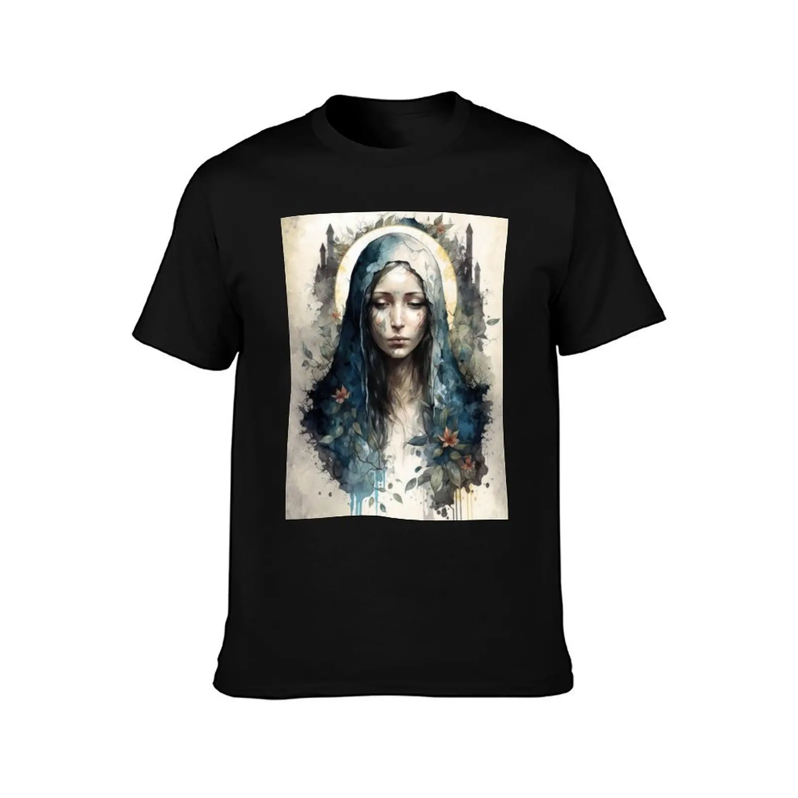 Virgin Mary, Catholic Christian Mother Goddess T-Shirt Breathable Gym Short Sleeve T-Shirt