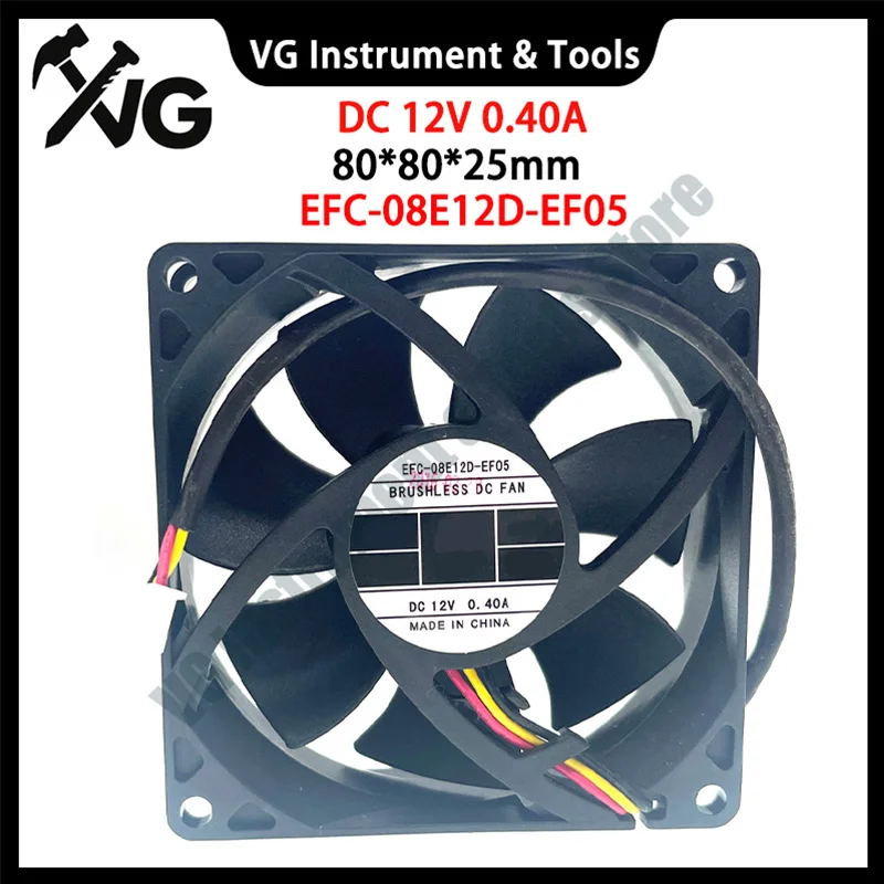 Original For DWPH EFC-08E12D-EF05 8cm 80mm DC 12V 0.40A 80*25mm 3-wire/2-wire Elevator Inverter Cooling Fan Dual Ball Bearing