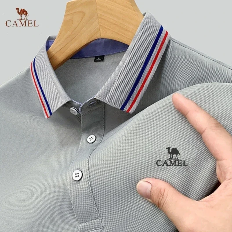 New Summer Embroidered CAMEL Polo Shirt for Men's High Quality Fashion Casual Comfortable and Breathable Short Sleeved T-shirt