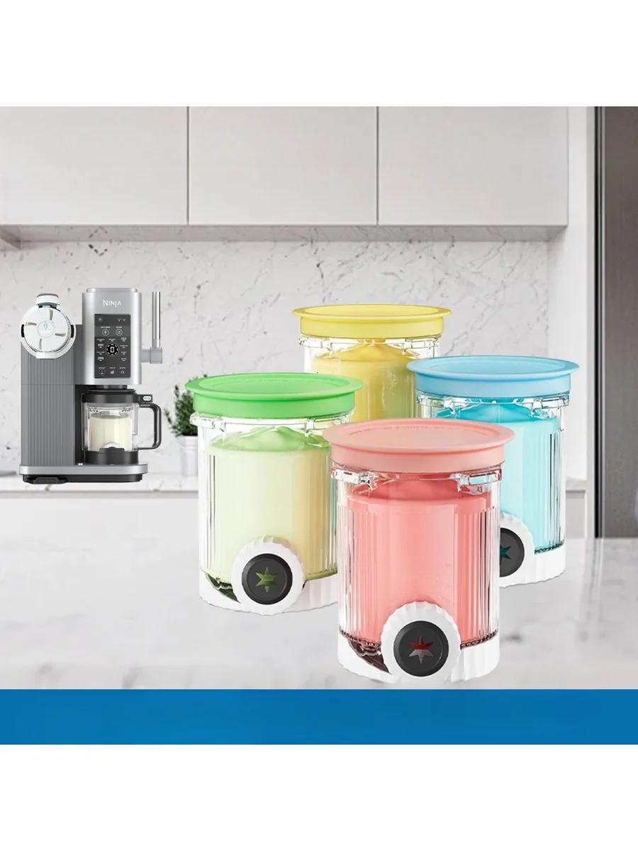 Pot de conservation pour crème glacée compatible avec la machine à crème glacée Ninja Swirl By Creami NC701, NC501, NC301 – Remplacement de récipient pour coupes