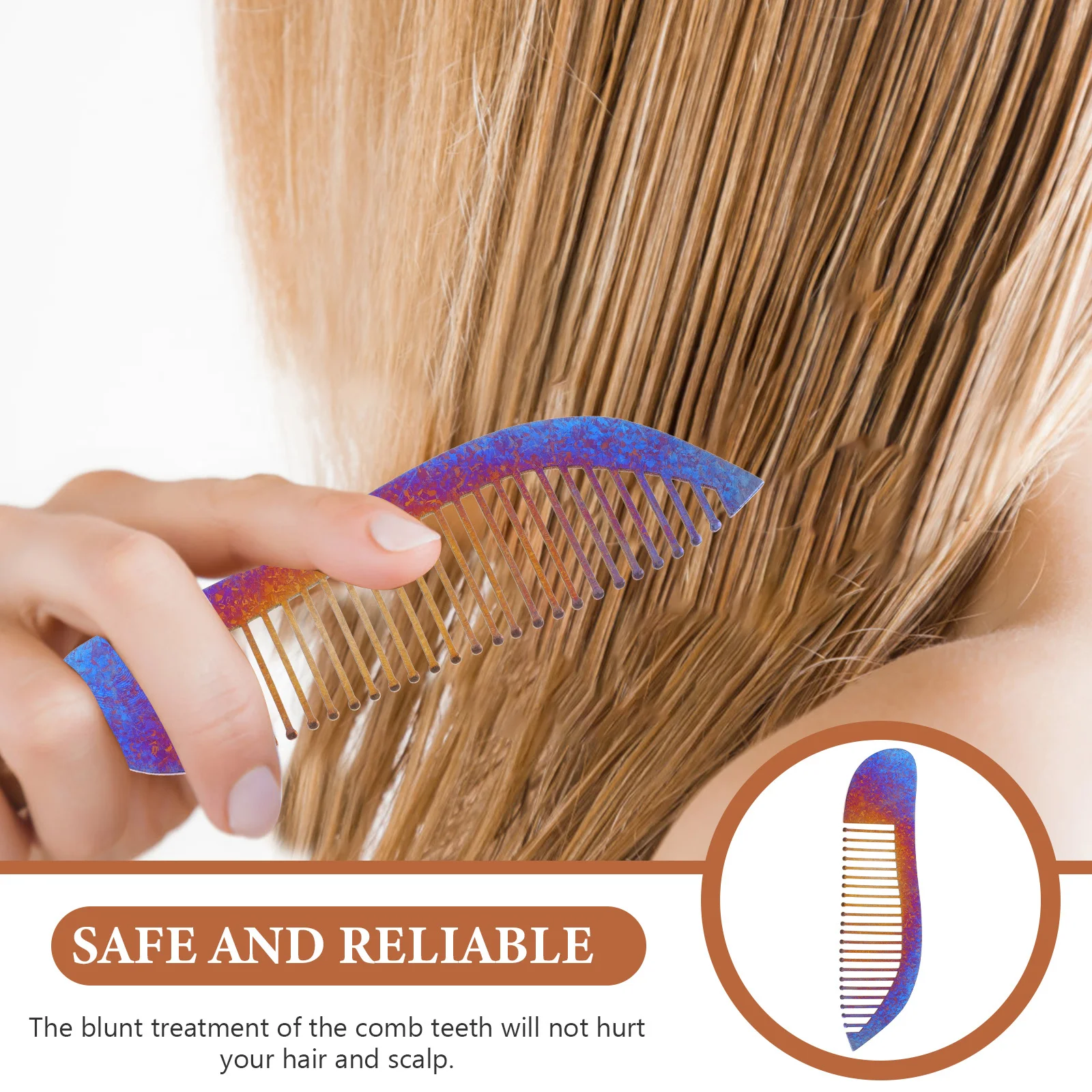 مشط تصفيف ممتاز من سبائك التيتانيوم المضاد للصدأ، أداة تصفيف الشعر المحمولة الملونة على شكل سمكة، تصميم أسنان حادة لصالونات التجميل