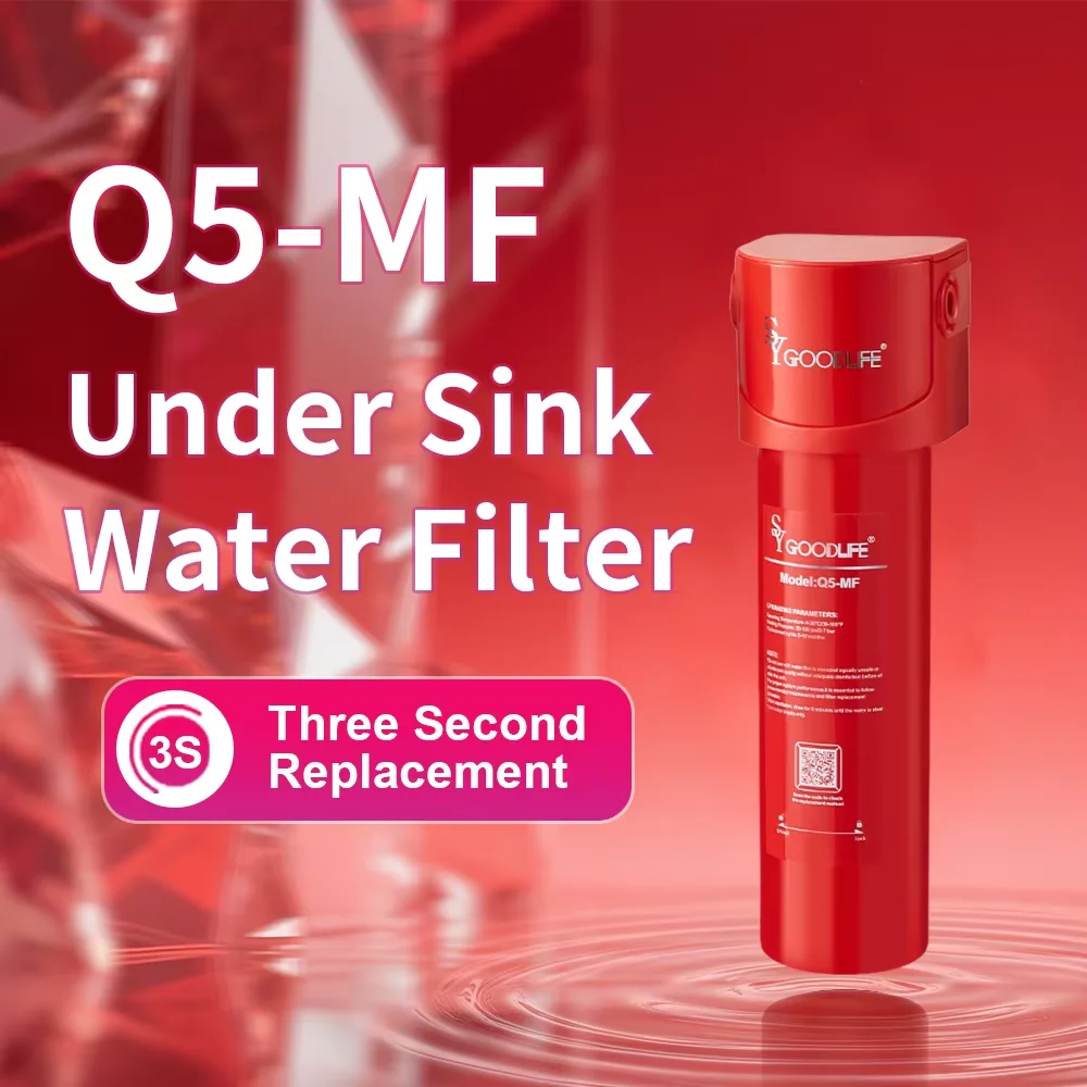 

SYGOODLIFE Under Sink Water Filter-NSF/ANSI 42&53 Certified -0.5 Micron Removes Lead, Fluoride,Chlorine,Bad Taste & Odor,Q5-MF