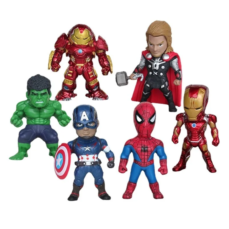 Iron Man Spider-Man, ornamentos para crianças, boneco herói dos desenhos animados, brinquedos periféricos de animação, presentes para meninos e meninas